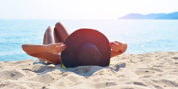 Sunbathing at the beach in Goa